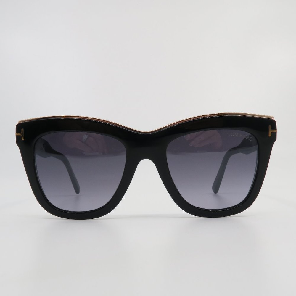 Tom Ford TF685 01C JULIE Black & Gold/Grey Gradient, New Women's Sunglasses.